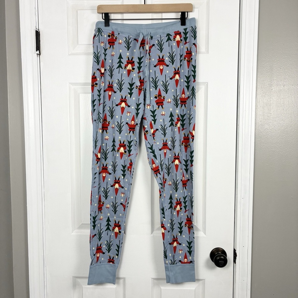 Hanna Andersson Holiday Long John Pajama Pants Santa Gnomes Womens Large